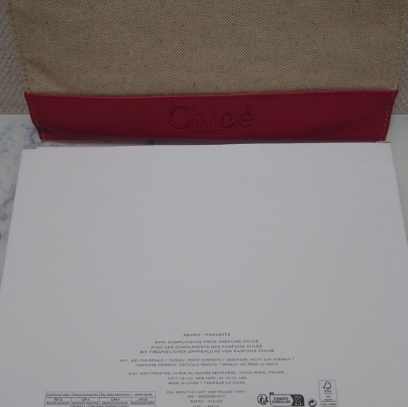 Chloé Parfum Canvas Flat Clutch Pouch New - Picture 8 of 11